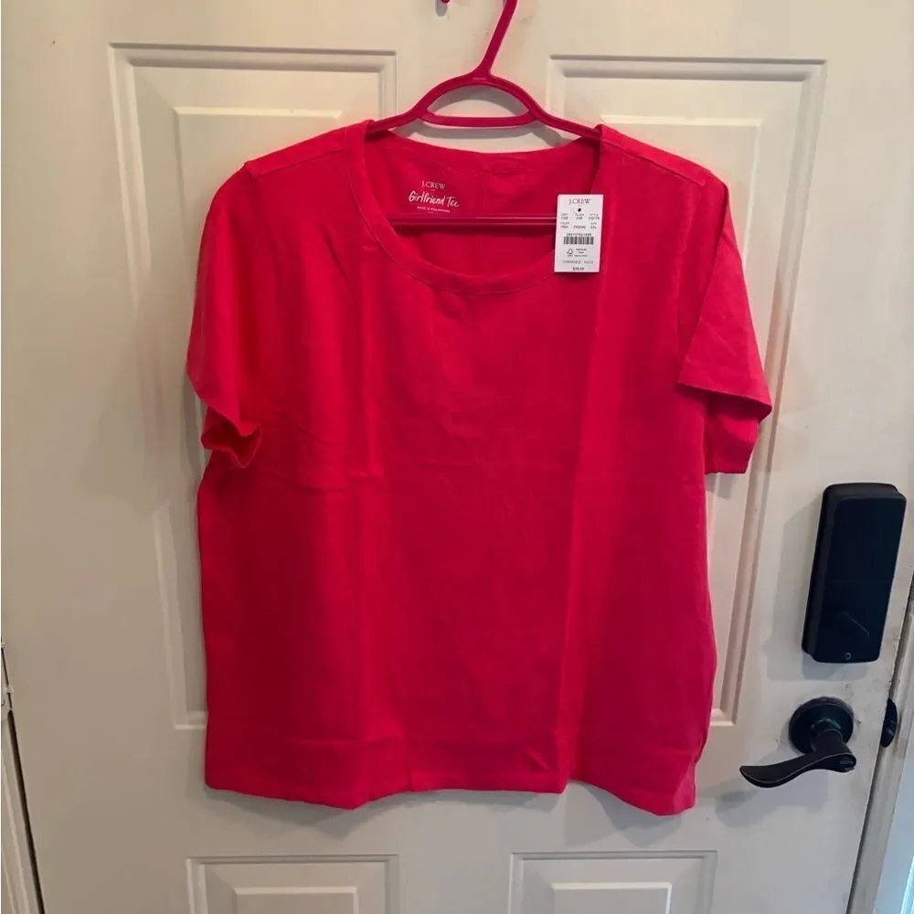J. Crew Pink Girlfriend Short Sleeve T-Shirt